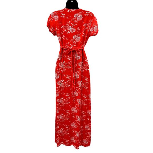 Knot Sisters red floral wrap maxi dress - Picture 3 of 4